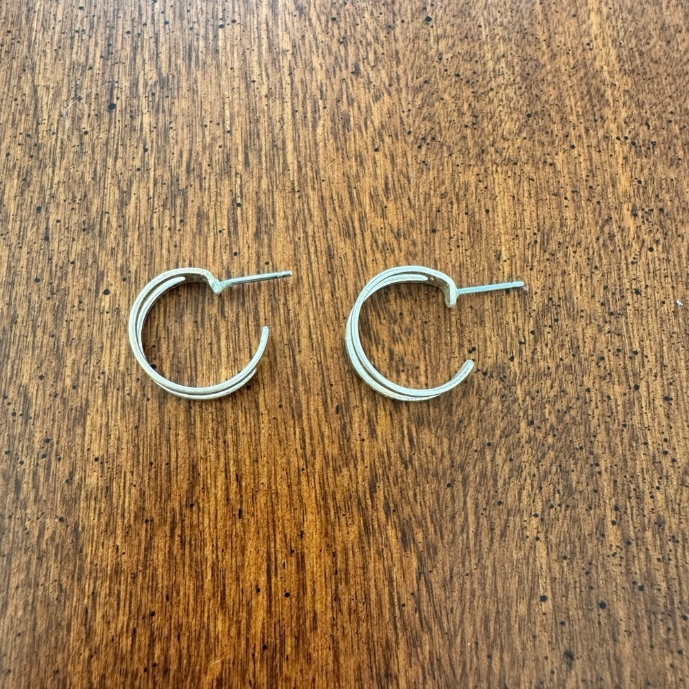 Little silver half hoop earrings